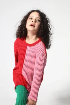 Marques ' Almeida DUO COLOUR CREW NECK JUMPER-Kids Knitwear|Tops