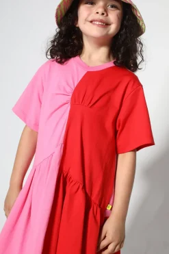 Marques ' Almeida DUO COLOUR GATHERED JERSEY T-SHIRT DRESS-Kids Dresses