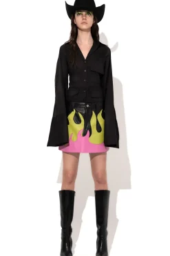Marques ' Almeida FLAMES LEATHER MINI SKIRT-Women Bottoms|Bottoms