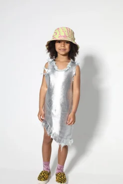Marques ' Almeida FOIL DENIM SLEEVELESS DRESS-Kids Dresses