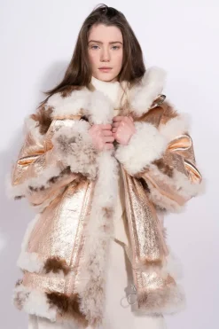 Marques ' Almeida FOILED SHEARLING OVERSIZED JACKET-Women Outerwear