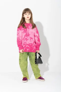 Marques ' Almeida FUSCHIA AND LIGHT SPLATTERED FLEECE CREW NECK-Kids Jersey|Tops