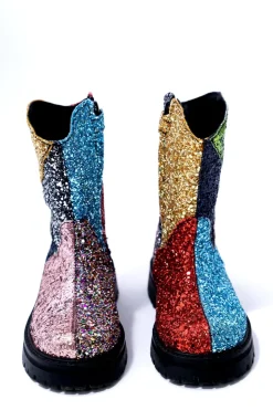 Marques ' Almeida GLITTER LEATHER ANKLE BOOTS-Kids Shoes