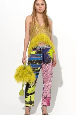 Marques ' Almeida GRAFFITI PRINT FLEECE TROUSERS-Women Bottoms