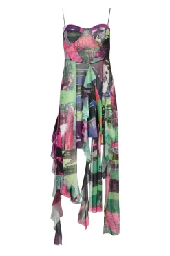 Marques ' Almeida GRAFFITI PRINT MESH CORSET DRESS-Women Dresses|Dresses