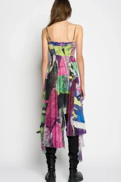 Marques ' Almeida GRAFFITI PRINT MESH CORSET DRESS-Women Dresses|Dresses
