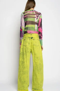 Marques ' Almeida GRAFFITI PRINT MESH TOP-Women Tops|Tops
