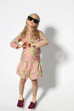Marques ' Almeida GREEN AND PINK SWIMWEAR LONG SLEEVE TOP-Kids Swimwear