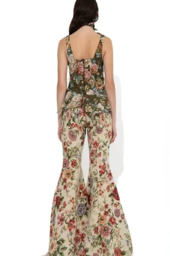 Marques ' Almeida GREEN BROCADE PEPLUM CORSET TOP-Women Tops|Tops