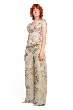 Marques ' Almeida SATIN BROCADE OFF SHOULDER FITTED TOP-Women Tops