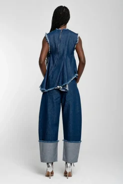 Marques ' Almeida ROLL UP TROUSERS WITH BELTS-Women Bottoms|Denim