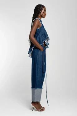 Marques ' Almeida ROLL UP TROUSERS WITH BELTS-Women Bottoms|Denim