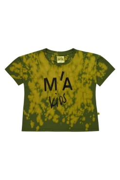 Marques ' Almeida KHAKI AND ORANGE SPLATTERED LOGO T-SHIRT-Kids Jersey|Tops