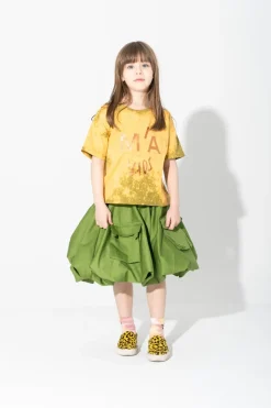 Marques ' Almeida KHAKI AND ORANGE SPLATTERED LOGO T-SHIRT-Kids Jersey|Tops