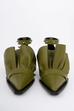 Marques ' Almeida POINTY FRILL LACE UP PUMPS- Shoes