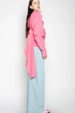 Marques ' Almeida LIGHT BLUE BOYFRIEND TROUSERS-Women Bottoms|Denim