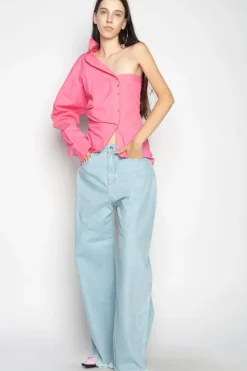 Marques ' Almeida LIGHT BLUE BOYFRIEND TROUSERS-Women Bottoms|Denim