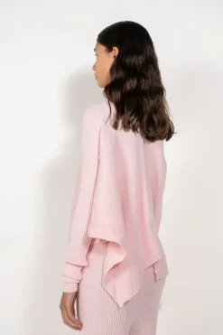 Marques ' Almeida LIGHT PINK DRAPED JUMPER IN MERINO KNIT-Women Knitwear|Tops