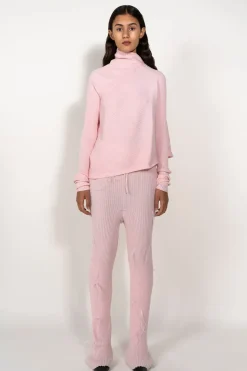 Marques ' Almeida LIGHT PINK DRAPED JUMPER IN MERINO KNIT-Women Knitwear|Tops