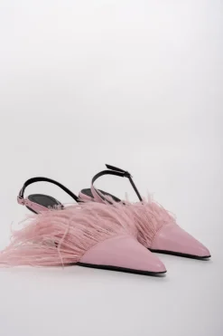 Marques ' Almeida LIGHT PINK FEATHER SLING BACKS- Shoes
