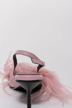 Marques ' Almeida LIGHT PINK FEATHER SLING BACKS- Shoes