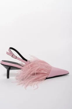 Marques ' Almeida LIGHT PINK FEATHER SLING BACKS- Shoes