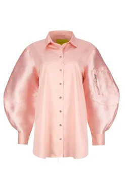 Marques ' Almeida LIGHT PINK SHIRT WITH MIKADO BOMBER SLEEVES-Women Tops