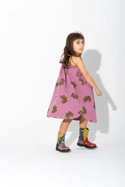 Marques ' Almeida AND GREEN BUNNY PRINT STRAPPY DRESS-Kids Dresses