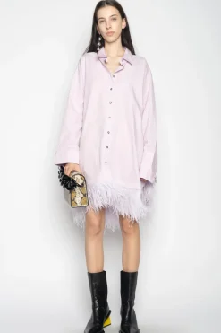 Marques ' Almeida FEATHER HEM SHIRT DRESS-Women Tops|Tops