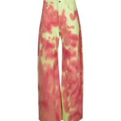 Marques ' Almeida LIME AND RED TIE DYE BOYFRIEND TROUSERS-Women Bottoms|Denim