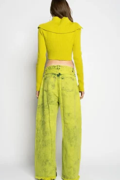 Marques ' Almeida MERINO WOOL KNITTED CROPPED TOP WITH BIG COLLAR-Women Tops|Knitwear