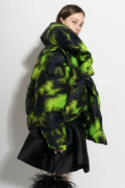 Marques ' Almeida LIME TIE DYE M'A PUFFER JACKET-Women Outerwear