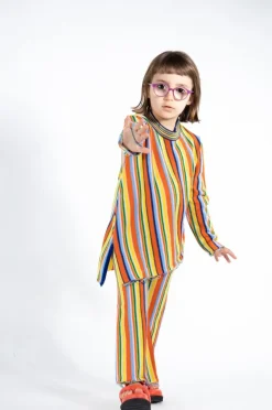 Marques ' Almeida MULTI STRIPE KNIT TROUSERS-Kids Knitwear|Bottoms