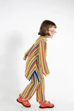 Marques ' Almeida MULTI STRIPE KNIT TROUSERS-Kids Knitwear|Bottoms