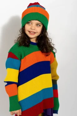 Marques ' Almeida MULTI STRIPES MERINO KNIT BEANIE-Kids Accessories|Knitwear