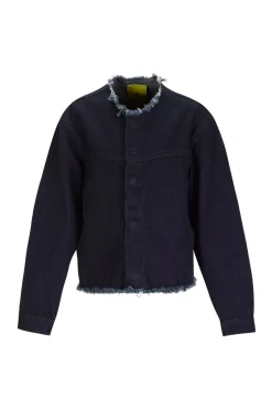 Marques ' Almeida DENIM COLLARLESS JACKET-Kids Outerwear