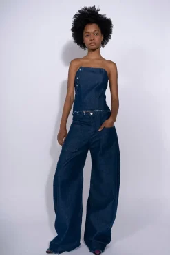 Marques ' Almeida DENIM PATCH POCKET BOYFRIEND TROUSERS-Women Bottoms|Denim