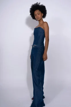 Marques ' Almeida DENIM PATCH POCKET BOYFRIEND TROUSERS-Women Bottoms|Denim