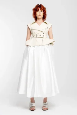 Marques ' Almeida CINCHED OPEN NECK LEATHER BIKER VEST- Bridal