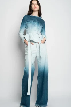 Marques ' Almeida OMBRE DENIM BOYFRIEND JEANS WITH BELTS-Women Bottoms|Denim