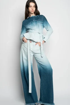 Marques ' Almeida OMBRE DENIM BOYFRIEND JEANS WITH BELTS-Women Bottoms|Denim