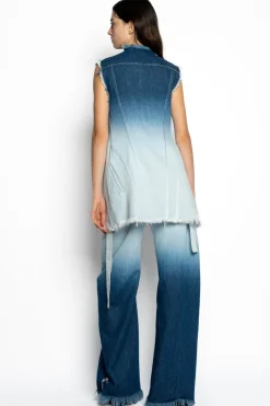 Marques ' Almeida OMBRE DENIM PUSHED-BACK VEST-Women Tops|Denim