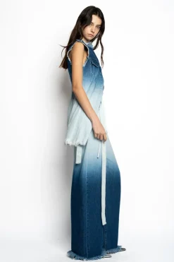 Marques ' Almeida OMBRE DENIM PUSHED-BACK VEST-Women Tops|Denim