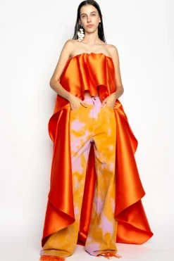 Marques ' Almeida ORANGE AND PINK TIE DYE BOYFRIEND TROUSERS-Women Bottoms|Bottoms