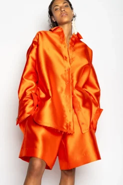 Marques ' Almeida SATIN OVERSIZED SHIRT-Women Tops|Tops