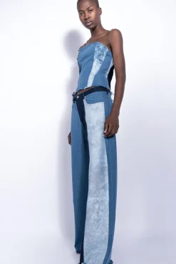 Marques ' Almeida PATCHWORK DENIM BOYFRIEND TROUSERS-Women Bottoms|Denim