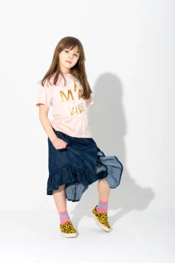 Marques ' Almeida PINK AND BEIGE SPLATTERED LOGO T-SHIRT-Kids Jersey|Tops