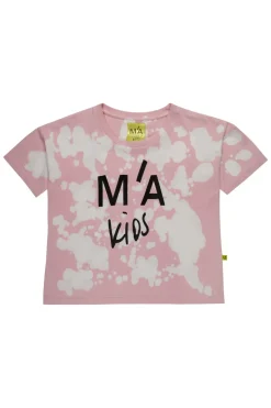 Marques ' Almeida PINK AND BEIGE SPLATTERED LOGO T-SHIRT-Kids Jersey|Tops