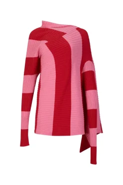 Marques ' Almeida PINK AND RED DRAPED JUMPER-Women Tops|Knitwear