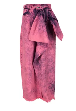 Marques ' Almeida PINK BOYFRIEND TROUSERS WITH BIG BOW-Women Denim|Bottoms